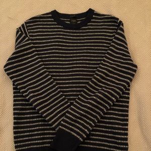 J. Crew Men’s Navy Blue Striped Sweater Medium